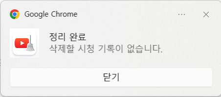 Chrome cleanup completion notification window